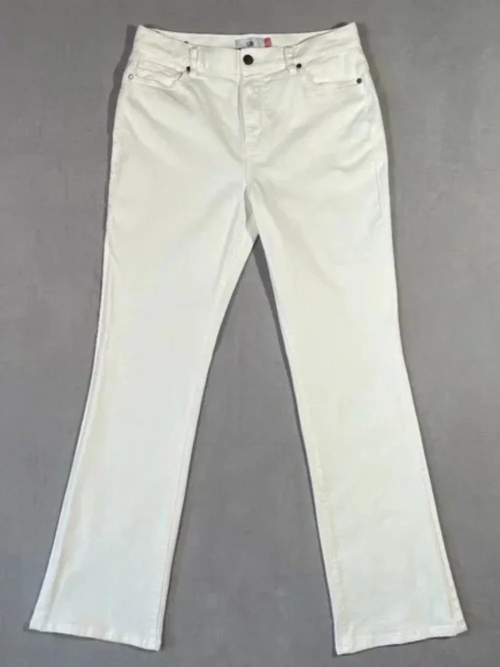 CAbi 5th Avenue Jean White High Rise Stretch Flare Size 10 Style 6285L - Picture 2 of 16